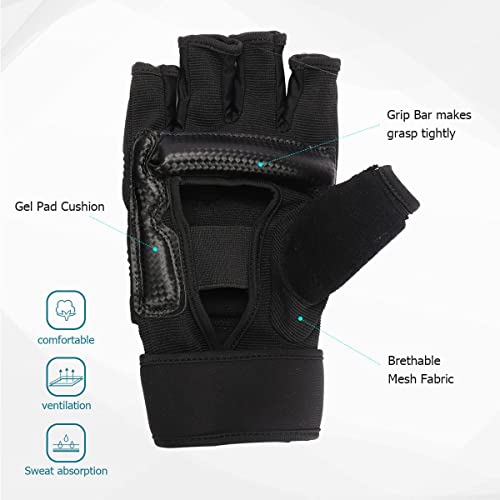 Punch Bag Training Gloves, LangRay MMA Grappling Gloves for Sparring Martial Arts Boxing Training for Adults and Kids - size: Medium, style: Taekwondo Black
