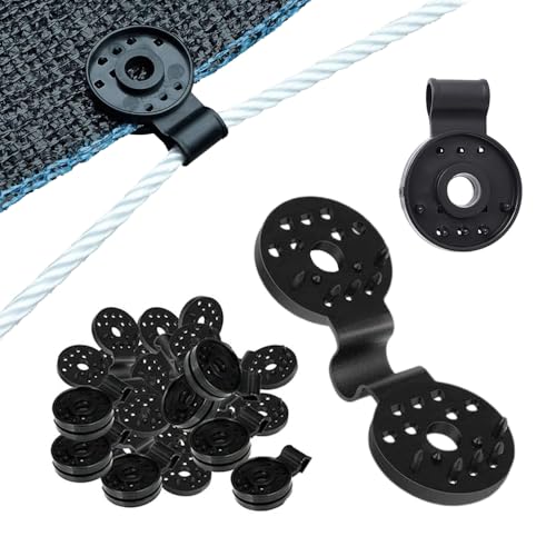 Shade Cloth Heavy Duty Lock Grip, Upgrade Shade Cloth Fix Plastic Clamp Round Plastic Sun Shade Clip, Greenhouse Shade Cloth Fix Clamp, Windproof Awning Clamp Grip Tarp Clips (Black, 20pcs) - color: Black, size: 20pcs