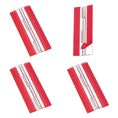 MECCANIXITY Small Acrylic Hinges Plastic Self-Adhesive Clear Hinge 100 x 42mm Continuous Piano Folding Hinges for Aquarium Lid Crafts Display Stand Pack of 4 Transparent - size: 100 x 42mm
