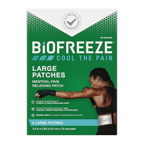 Biofreeze Pain Relief Patch, Large, 5 Patches - size: 5 Patches