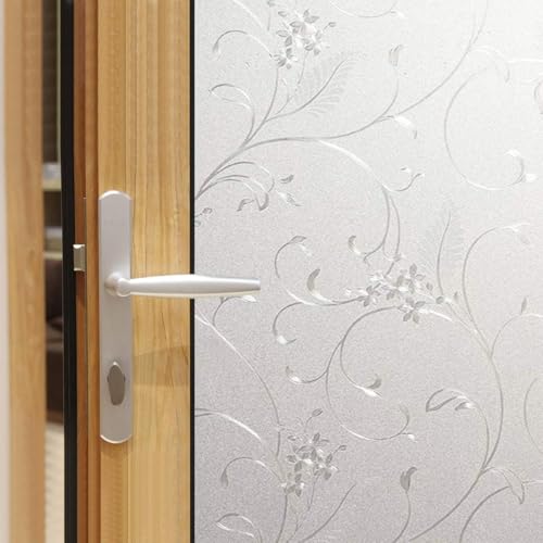 Frosted Privacy Window Film, Glass Door Privacy Film Non-Adhesive Window Clings for Home Office Decoration, Anti-UV, Heat Control and Prevent Bird Strikes (Wheat, 11.8x78.7 Inch) - size: 11.8x78.7 Inches