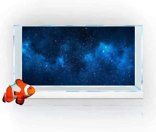 60X24IN Starry Aquarium Background, Art Starry Fish Tank Decorations Background, with 8 EVA Double-Sided Tape