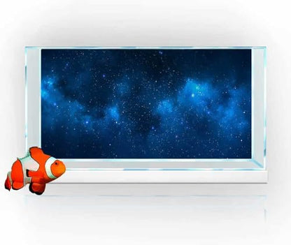 60X24IN Starry Aquarium Background, Art Starry Fish Tank Decorations Background, with 8 EVA Double-Sided Tape