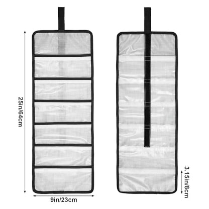 4 pcs Roll Up Fishing Lure Wraps Set 25"*9" Lure Bag with PVC Protective Cover Saltwater Hook Covers Fabric Lures Protector Trolling Tackle Box for Mechanics Kitchen Storage Art Sketching
