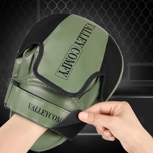 Valleycomfy Boxing Pads Punching Mitts for Training,Muay Thai,Martial Arts - color: Olive Green