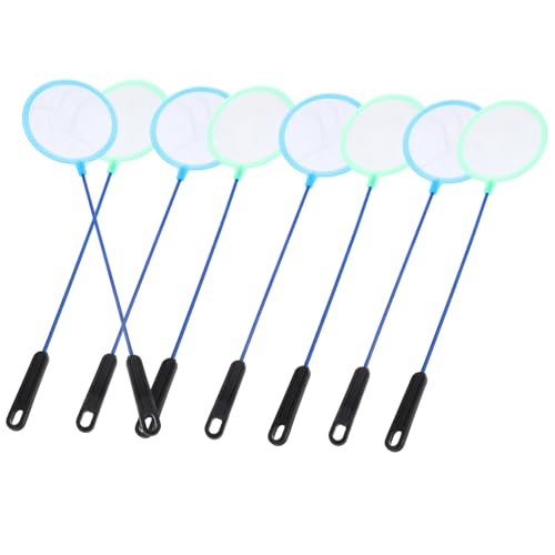 POPETPOP 8pcs Dense Mesh Aquarium Fishing Net with Non-Slip Handle Portable Impurities Tool for Easy Fish Capture and Maintenance Selection