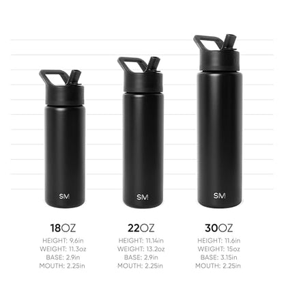 Simple Modern Kids Water Bottle with Straw Lid | Vacuum Insulated Stainless Steel Metal | Reusable Leak Proof BPA-Free Thermos for School | Summit Collection | 18oz, Supersonic Blue - color: -Supersonic Blue, style: 18oz