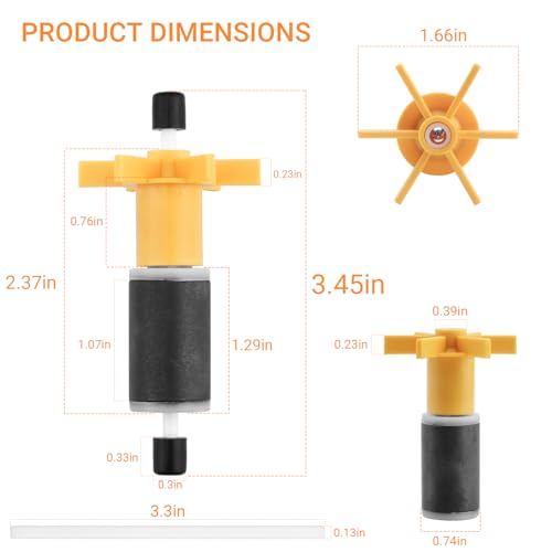 Ziyuan 2-Pack Aquarium Canister Filter Impeller for SUNSUN HW303A/HW303B | Also Compatible with Marineland 360 Cartridge Filters, Replacement Impellers for Canister Filter Maintenance