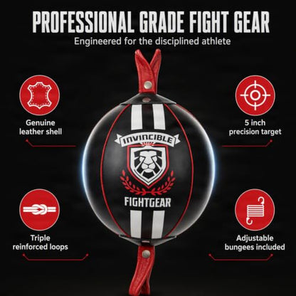 Invincible Leather Double End Boxing Training Bag - size: 9 Inch