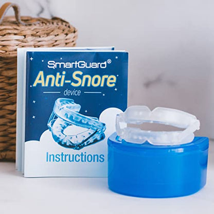SmartGuard Anti Snore Device. New Customizable Snore Reducing Mouthpiece – Reduce Snoring Aid for Men and Women – Most Comfortable and Adjustable Oral Appliance - Holds Jaw Forward to Open Airway