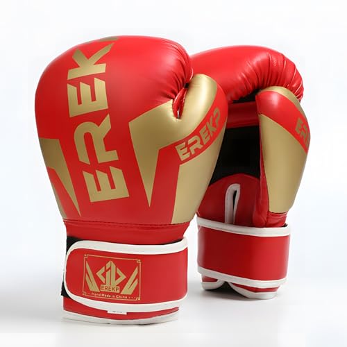 Kids Boxing Training Gloves, Sparring Boxing Gloves for Boys Girls - color: Red, size: 12 oz