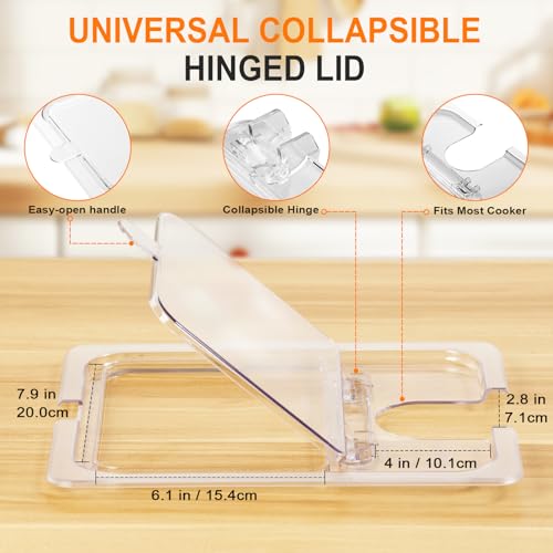 Sous Vide Container 12 Quart with Universal Collapsible Hinged Lid,Complete Sous Vide Accessories Kit BPA Free,Compatible with Anova and Most Sous Vide Cookers（With Rack and Sleeve）