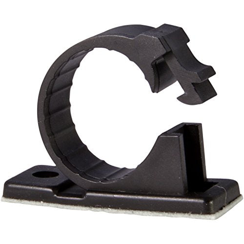 25pcs JacobsParts V3 Adhesive Cable Management Clips, 0.6 Inch Fixed Clamp with Optional Screw Mount (Medium)