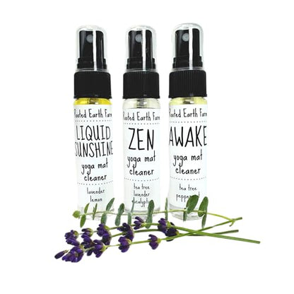 Yoga Mat Cleaner Spray Gift Set - 1 fl oz - Room and Body Mist - 3 Scents - Zen and Liquid Sunshine and Awake