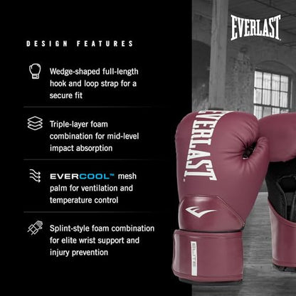 Everlast Elite 2 Boxing Gloves - color: Purple, size: 12 oz