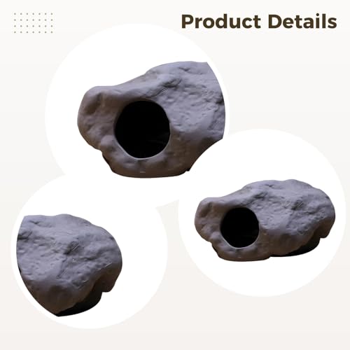 Ceramic Aquarium Cave Shelter with Dual Openings, Purple Sand Shrimp Hideout House for Cichlid Breeding, Parrot Spawning, and Tank Decoration
