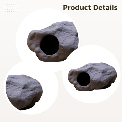 Ceramic Aquarium Cave Shelter with Dual Openings, Purple Sand Shrimp Hideout House for Cichlid Breeding, Parrot Spawning, and Tank Decoration