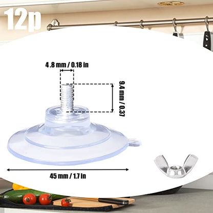 12 Pieces Suction Cup with Screw 1.6 Inches PVC Clear Sucker Pads with M5 Screw Nut, for Shade Cloth Windshield License Plate