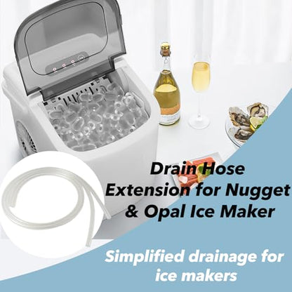 2-Pack Drain Hose Extension for Nugget & Opal Ice Maker, 1/4'' ID and 3.3 Feet Drain Hose Extension for Nugget Ice Maker, Ice Maker Hose Replacement Compatible with Nugget Accessories