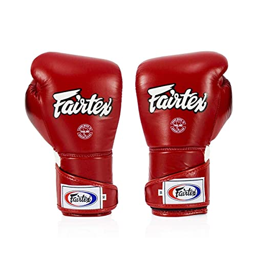 Fairtex BGV6 Angular Boxing Gloves, Locked Thumb Muay Thai MMA Kickboxing - color: Red/White, size: 12oz