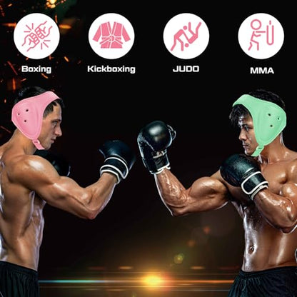 Jerify 2 Pcs Wrestling Headgear for Kid Youth, Light Pink,Light Green - color: Light Pink,Light Green
