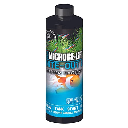 MICROBE-LIFT Nite-Out II Aquarium Bacteria for Start-up, Instantly Cycle Aquariums, Add Fish on Day 1, Rapid Ammonia and Nitrite Reducer for Freshwater & Saltwater Fish Tank, 8 Ounces (NITEH08) - size: 8 Ounces