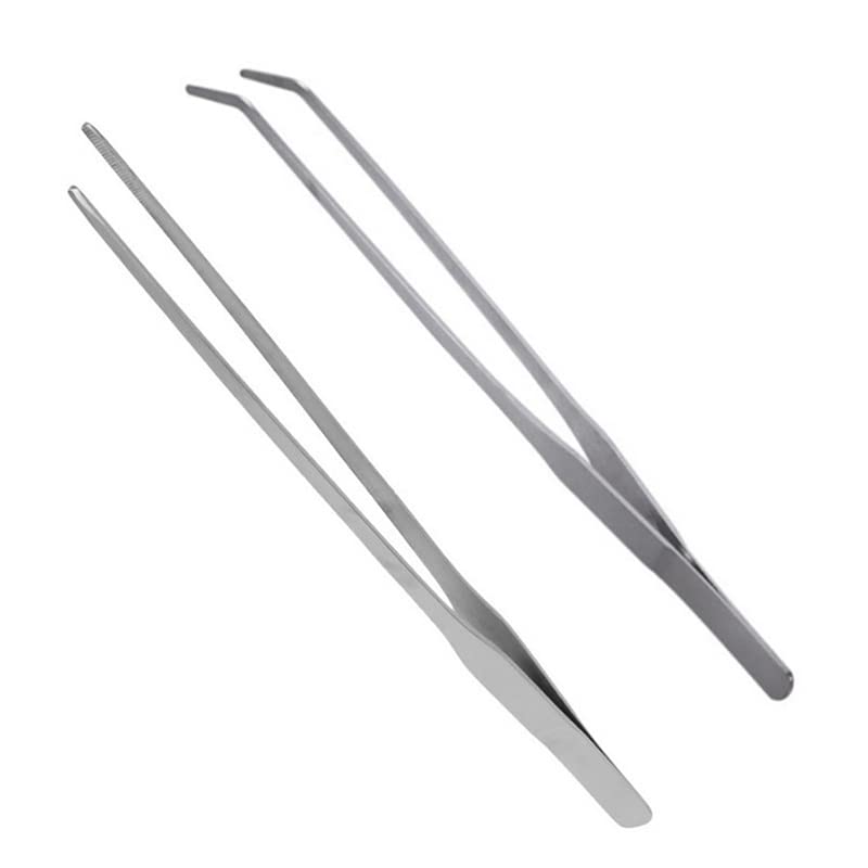 Aquarium Accessories Curved Aquarium Tweezers Aquarium Plant Shrimp Reef Tweezer Fish Tank Cleaner Stainless Steel Cleaning Tool