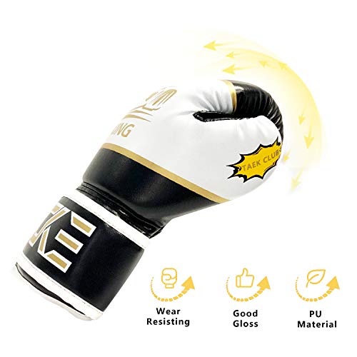 CKE Boxing Gloves for Kids Ages 5-12, Beginner Punch Bag Training Gloves - color: BLACK