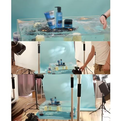 Zfmnoyev Acrylic Water Tank Shallow Sink Tray, Photography Props Display Cabinet, Photography Tray for Shooting Low Water Tank, Table Storage Box(120x120x6cm/47x47x2in) - size: 120x120x6cm/47x47x2in