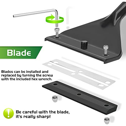 24.5’’ Professional Algae Scraper, Aquarium Blade Cleaner with 10 Pcs Replaceable Blades Stubborn Algae, Suitable for Water Tank Size Above 30 Gallons