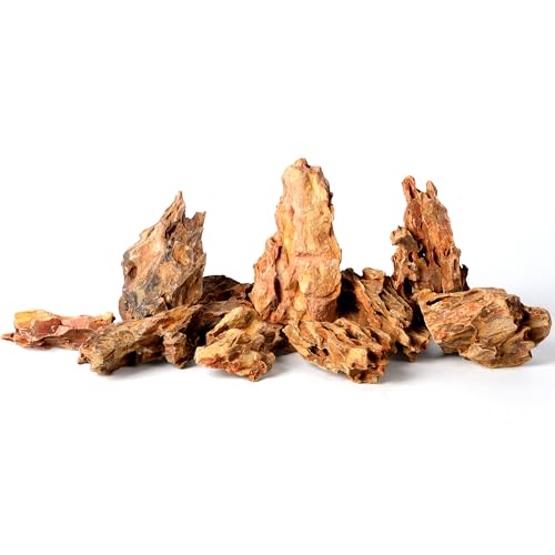 2.2-4.1 Inches Natural Dragon Stone, 10 PCS Small Aquarium Rocks for Aquascaping, Nano Tanks, Terrariums, Reptile Tanks & Aquarium Décor