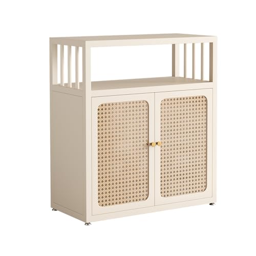Fish Tank Stand with Storage Cabinet, Carbon Steel Frame, Adjustable Foot Pads, Suitable for Home Aquarium Display(Beige,Double) - color: Beige, size: Double