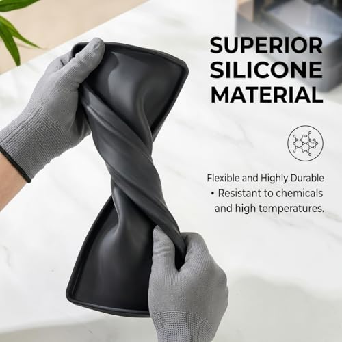 Frezonika Silicone Mat for 3D Printers, Anti-Slip Pad Compatible with Flashforge, Comgrow, Elegoo, Bambulab and Most of 3D Printers, Desk Surface Protector 3D Printer Accessories 23.6x15.8in (Black)