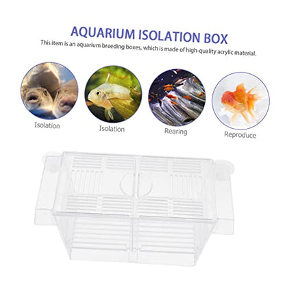 Abaodam 1pc Aquarium Breeding Box Suction Cup Isolation Container for Fish Durable Acclimation Case for Separating Enhances Survival Rate Aquariums