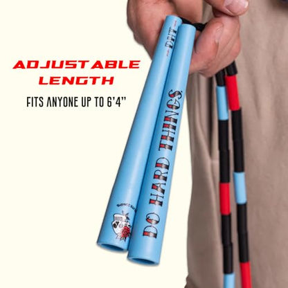 Elite Jumps Edge Beaded Adjustable Jump Rope, Do Hard Things - color: Silver & Black
