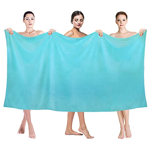 JML Large Microfiber Bath Sheet Towel, 2 Pack, 35" x 70", Aquamarine - color: Microfiber Aquamarine, size: 2 Pack (35 in x 70 in)