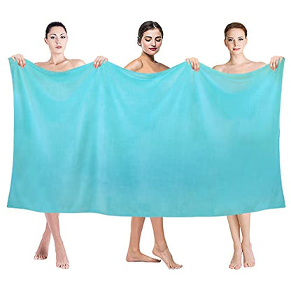 JML Large Microfiber Bath Sheet Towel, 2 Pack, 35" x 70", Aquamarine - color: Microfiber Aquamarine, size: 2 Pack (35 in x 70 in)