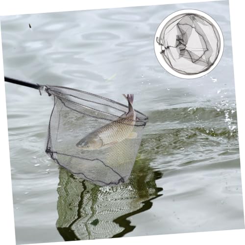 IMIKEYA 4pcs Foldable Fishing Net Heads Stainless Steel Replacement Mesh Deep Round Landing Nets for Freshwater and Saltwater Anglers