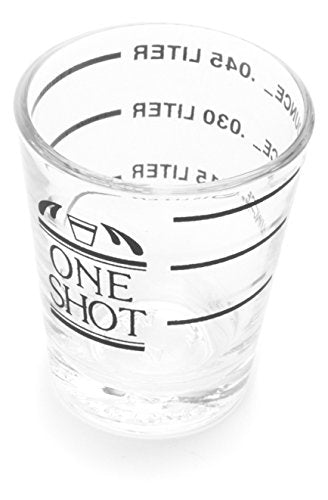 Fox Run Measurment Shot Glass, 2 x 2 x 2.25 inches, Clear, 1 Count (Pack of 1) - size: 1.5 oz, style: Set of 1