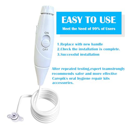 Oral Hygiene Accessories Replacement Hose and Handle Parts Compatible with Waterpik' Water flosser WP-100 WP-300 WP-660 WP-900, Pack of 1 Handle Hose - color: White-new