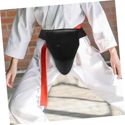 Breathable Sports Groin Guard PU Black for Boxing Training