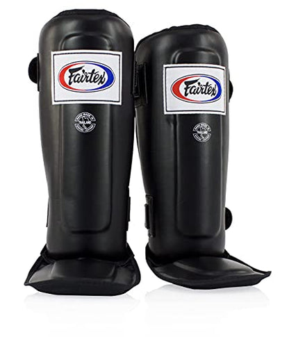 Fairtex SP3 Lightweight Shin Guards, Muay Thai MMA Avoid Shin Splints Gear - color: Black, size: Small/Kids