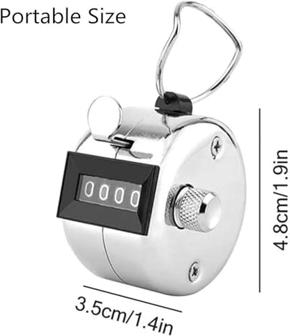 Metal Tally Counter Clicker Counter Handheld Pitch Counter, Manual Mechanical 4-Digit Number Click Counter, One Hand Counter Clicker Digital Counting for Coaching Knitting People Lap Fishing Golf&Row - color: 2PC