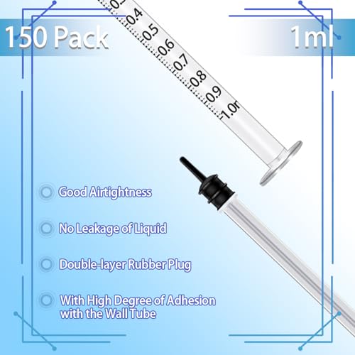 Gufastoe 1ml Syringes With Caps (Pack of 150)