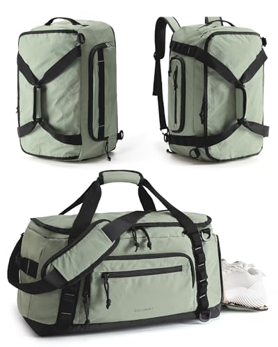 BAGSMART 4-IN-1 Gym Bag for Women Men, TSA Duffle Bag for Travel - color: Greenish Gray