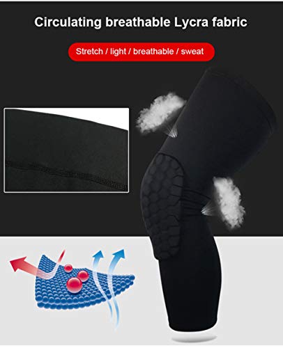 PISIQI Knee Pads Compression Pads Long Leg Sleeve Collision Avoidance Brace - color: Black, size: X-Small
