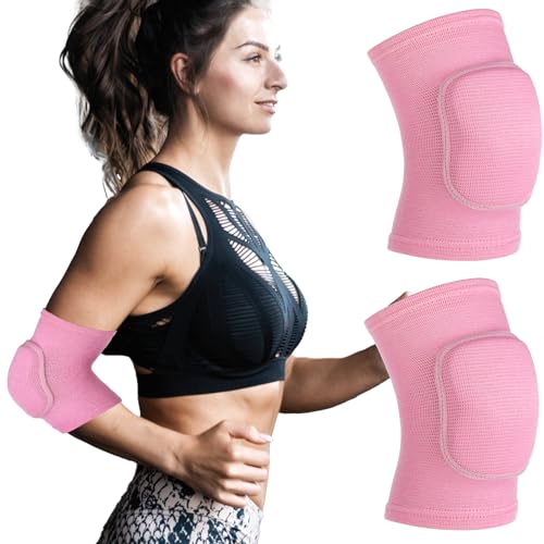 COMNICO Arm Brace Pads Elbow Protector Strap Breathable Anti-Collision Sponge Tendonitis Fitness Volleyball Basketball Tennis Golfers Knee Support Band for Kids Men Women Elderly - color: Pink(40-75kg)