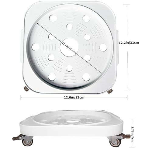 11" 5-Gallon Water Bottle Jug Caddy with 4 Rolling Swivel Casters - Heavy-Duty 5-Gallon Bucket Dolly & Plant Stand, (1, White) - color: White