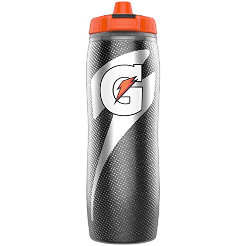Gatorade Insulated 30oz Squeeze Bottles, Silver and Black