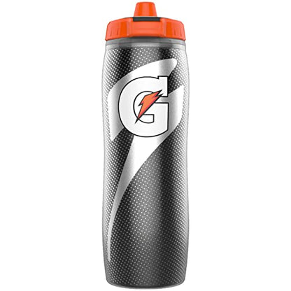 Gatorade Insulated 30oz Squeeze Bottles, Silver and Black